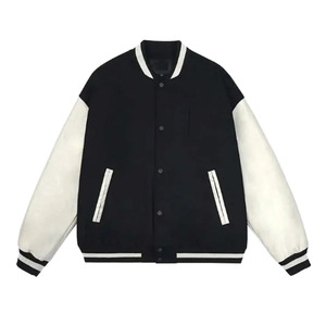 Chaqueta Bomber Varsity para Hombre, Cuello Redondo, Cierre de Cremallera, Tejido Impermeable, Cortavientos y Transpirable, Manga Larga, Impresión de Logotipo Personalizado - Product Image 1