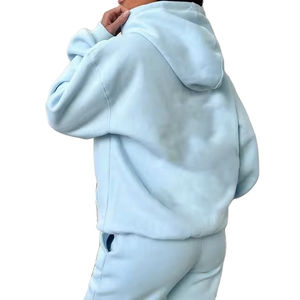 Conjunto Deportivo Personalizado de Algodón Orgánico para Mujer, Talla Grande, Sudadera con Capucha y Pantalones de Felpa, Ropa de Otoño - Product Image 5