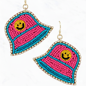 Pendientes de Aro con Cuentas Bordadas a Mano, Diseño de Corazones Decorativos, Estilo Moderno y Bohemio, Ideales para Bodas y Eventos Festivos - Product Image 5