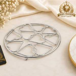 Golden Sunburst Metal Trivet Round Hot Pot Holder Heat Resistant Wire Dish Mat Kitchen Dining <b>Table</b> <b>Protector</b> - Product Image 4