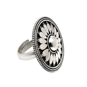<b>Adjustable</b> <b>Ring</b> With Round Cut Design Made From Solid 925 Sterling <b>Silver</b> Handmade Bohemian Jewelry Flower Design Vintage <b>Ring</b> - Product Image 1