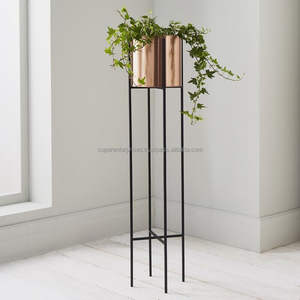 Stylish Metal Planter With Stand For Modern Decor Statement Raised Flower <b>Pot</b> For Home - Product Image 3
