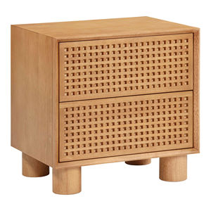 Modern Nightstand with 2 Drawers Made of Solid Teak Wood High Quality Natural Finish for Bedroom and Hotel Use - Product Image 1