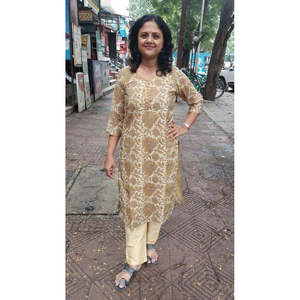 Argile Chanderi Coton Vanapsati Ajrakh Kurta - Product Image 1