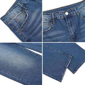 2025 2024, pantalones vaqueros holgados de moda para mujer, pantalones de mezclilla elásticos transpirables de cintura alta con ajuste ajustado de pierna ancha - Product Image 5