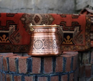 Olla de Cobre Nueva, Redonda, con Diseño Oriental, con Tapa y Asa de Aleación de Zinc, Utensilios de Cocina Metálicos Duraderos - Product Image 5