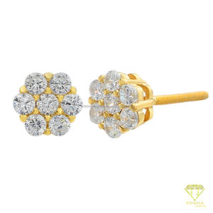 Pendientes de Diamantes Cultivados en Laboratorio con Diseño Floral, Plata de Ley 925, Joyería Elegante y de Lujo - Product Image 5