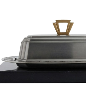 Beurrier rectangulaire en acier inoxydable avec couvercle, design classique, finition polie brillante, vaisselle de cuisine, utilisation pour les fêtes - Product Image 4
