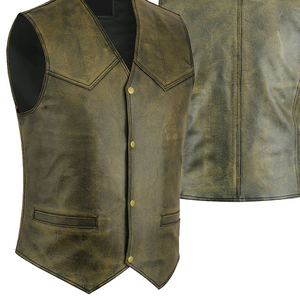 Gilet de motard réversible en cuir et toile de qualité supérieure pour homme avec fermeture éclair et service OEM personnalisé - Product Image 6