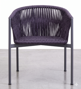Modern Outdoor Rope <b>Dining</b> <b>Chair</b> Waterproof Patio Garden Cafe Armchair - Product Image 2
