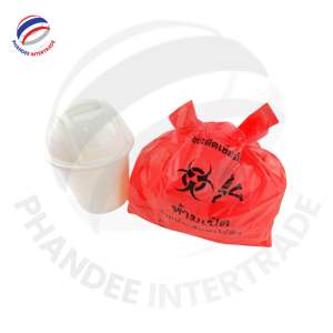 Sac Plié pour Déchets Médicaux Infectieux Biohazard Rouge, Jetable, en PEHD, Impression Gravure, Certifié ISO, Sécurité Hospitalière - Product Image 4
