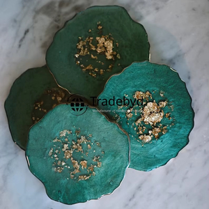 Luxury Resin <b>Coaster</b> Set Artisan Made 4X4 Inches Square <b>Drink</b> <b>Coasters</b> for Home & Restaurant Use Tradebyd - Product Image 3