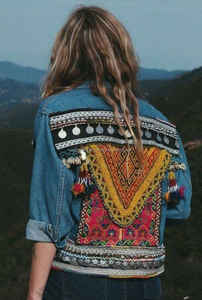 Banjara-chaqueta vaquera Vintage para mujer, chaqueta personalizada con bordado Tribal, Guru, Kirpa, Export House - Product Image 6