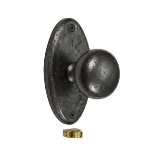 Oval Cast Iron <b>Door</b> <b>Knobs</b> Vintage <b>Matte</b> <b>Black</b> Rim Lock Handles For Traditional Home Hardware Heavy Duty Rustic Interior Room - Product Image 5
