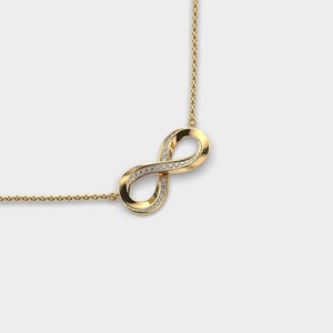 Pendentif Infini Plaqué Argent avec Moissanite Ronde Taille Brillant Sertie en Canal, Style Hiphop Classique, Charme Unisexe, Idéal Cadeau - Product Image 5