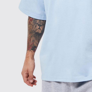 T-shirt pour homme de haute qualité 100% coton, personnalisable, surdimensionné, col rond, épaules tombantes, t-shirt uni pour homme - Product Image 4