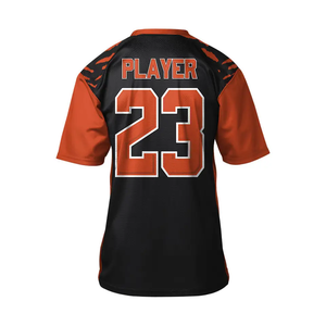 Nouveau design, prix raisonnable, logo personnalisé, respirant, col en V, manches courtes, 100% polyester, maillot de football américain - Product Image 5