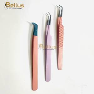 Pinzas para Pestañas Profesionales de Acero Inoxidable Bellus International, Punta Suave, Duraderas, Antiestáticas, Personalizadas para Salón de Belleza - Product Image 6