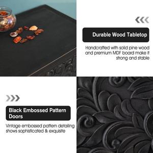 Armoire de rangement moderne en bois massif avec portes doubles, 4 étagères, design multifonctionnel et montage facile - Product Image 2