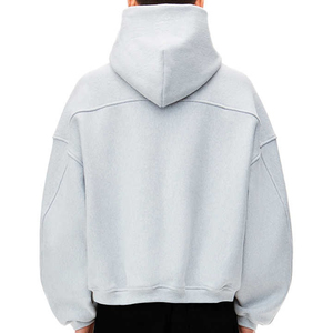 Sweats à capuche zippés personnalisés pour hommes – Sweat à capuche épais et oversize avec fermeture éclair, coupe décontractée unisexe - Product Image 5