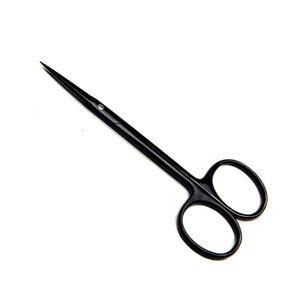 Ciseaux à cuticules en acier inoxydable noir à lame courbée, pointe acérée, pour droitiers, outil de manucure et de beauté - Product Image 1