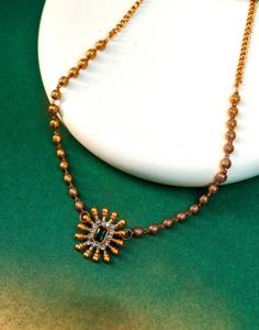 Juego de Joyería Artificial de Diseño Antiguo de Lujo, Juego de Collar con Gemas de Esmeralda Verde, Joyería de Moda para Mujer de Alta Calidad al por Mayor - Product Image 3