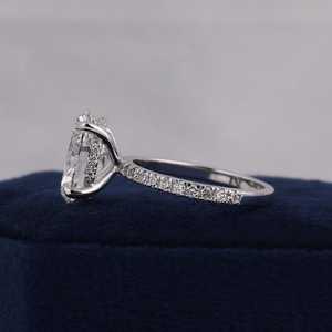 Luxury Premium Womens 925 Sterling Silver Oval Cut 2.5 Ct Lab Grown Diamond CMA Certified Wedding <b>Ring</b> Elegant Fine Jewelry Gift - Product Image 3