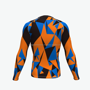 Rashguard de compression personnalisé pour homme à manches longues imprimé respirant coupe ajustée - Product Image 4