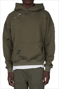 Nouveaux sweats à capuche déchirés de qualité supérieure en coton, vêtements décontractés respirants - Product Image 6
