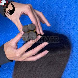 Extensiones de cabello humano vietnamita 100% a granel de alta calidad, estilo recto, suave, sedoso, sin enredos, doble cutícula dibujada, teñido individual - Product Image 3