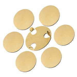 Juego de posavasos metálicos decorativos de lujo para mesa de café, posavasos para bebidas para uso en el hogar y la oficina - Product Image 1