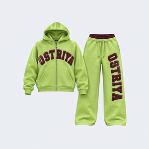 Servicio OEM, Conjunto Deportivo Masculino de Alta Calidad, Transpirable, Ligero, Estilo Urbano, con Estampado de Letras y Cierre de Cremallera - Product Image 5