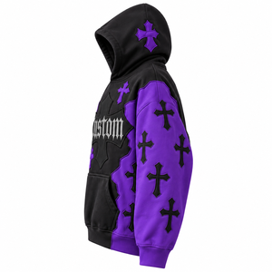 Sweat-shirt à capuche gothique personnalisé unisexe, surdimensionné, en polyester écologique, en tissu éponge français, avec poche, pour l'hiver - Product Image 5