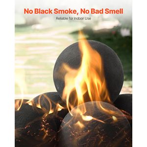 Bolas de Fuego de Cerámica de 5 Pulgadas, 6 Piezas, Piedras de Lava Reutilizables para Uso en Interiores y Exteriores, Rocas Decorativas para Fogatas - Product Image 4