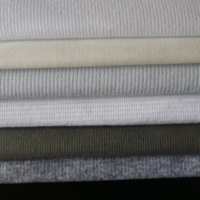Tissu non tissé Stitch-Bond CT0142, tissu éponge côtelé blanc, 100% nylon 100D, poids moyen, couleur unie, style extensible