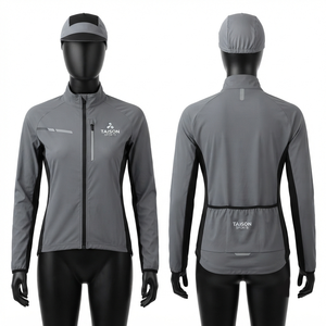 Veste d'entraînement cycliste unisexe 330 grammes en polaire polyester premium à capuche, séchage rapide, respirante, orange et gris, avec empiècements raglan personnalisés - Product Image 1