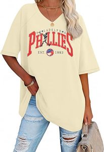 Camiseta de Béisbol para Mujer, Camiseta a Rayas para Mamá de Jugador de Béisbol, Jersey con Cuello en V, Camiseta para el Día del Partido - Product Image 5