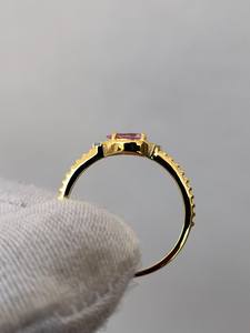 Anillo Sofisticado de Zafiro Rosa, Plata de Ley 925, Chapado en Oro de 14K, Zafiro Tallado en Forma de Pera, Anillo de Compromiso Vintage, Regalo - Product Image 6