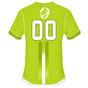 Camiseta Deportiva de Manga Corta Verde Lima y Blanca con Rayas Verticales, Transpirable, para Entrenamiento Atlético, Uniforme de Béisbol - Product Image 2
