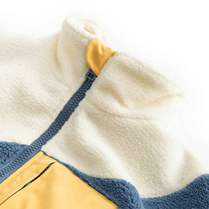 Chaqueta de forro polar con bloques de color para hombre, cuello alto, con cremallera, estilo sherpa, abrigo de invierno, corte holgado - Product Image 4