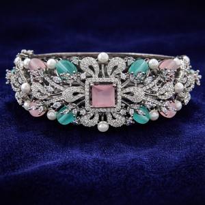 Brazalete de Plata de Ley 925 con Incrustaciones de Moissanita, Brazalete con Diseño Floral, Joyería Hip Hop para Uso Diario de Mujeres - Product Image 5