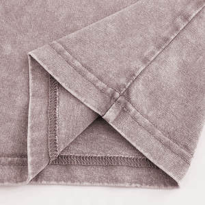 Camiseta de punto unisex extragrande para hombre, personalizada al por mayor, con lavado ácido, 100% algodón, vintage, cuello redondo, manga corta, anti-bolitas, transpirable - Product Image 5