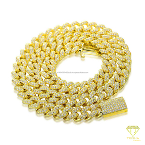 Chaîne cubaine de luxe Hip Hop en argent sterling 925 avec diamants Moissanite, collier à maillons larges entièrement sertis pour hommes et femmes, vente en gros - Product Image 3