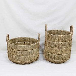 Trending Rustic Seagrass Storage <b>Basket</b> With Handles Bowl Shape Multi Purpose Neatening Container - Product Image 5