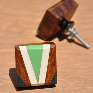 Poignées de porte en bois et marbre de luxe naturel pour armoires de cuisine, placards, tiroirs, meubles, accessoire décoratif élégant - Product Image 6