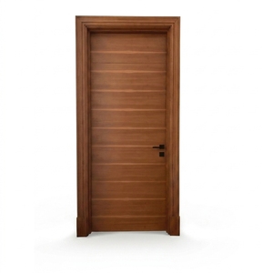 Porte battante moderne en bois massif avec placage de cerisier européen, idéale pour chambre, salon, villa - Product Image 1