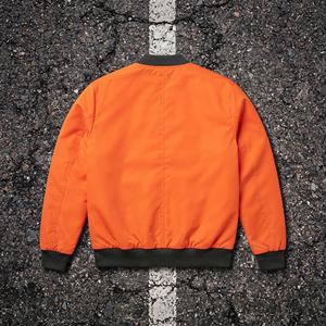 Chaqueta Bomber de Invierno con Bordado, Cuello Redondo, Cierre de Cremallera, Manga Larga, Satinada, Estilo Urbano para Hombre - Product Image 3