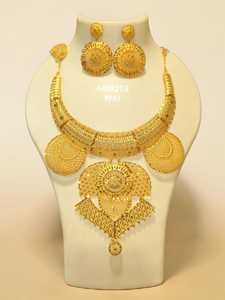 New Fashion Hiphop Style Gold Plated Brass Diamond Women's Jewelry Set Necklace Engagement Wedding Anniversary Gift Party Chunky - Product Image 1