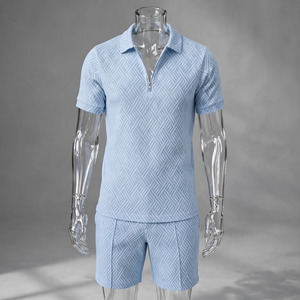 Wholesale Summer Men's Casual Shorts <b>Set</b> Plain Color Solid 100% Cotton Jersey Quick Dry Knitted Pocket Customized Logo <b>Twin</b> <b>Set</b> - Product Image 3