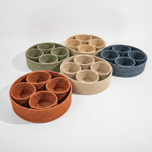 Handmade Seagrass Braided Storage <b>Basket</b> with Dividers Wholesale for Home Organization Living Room Decor Indian Manufacturer - Product Image 5